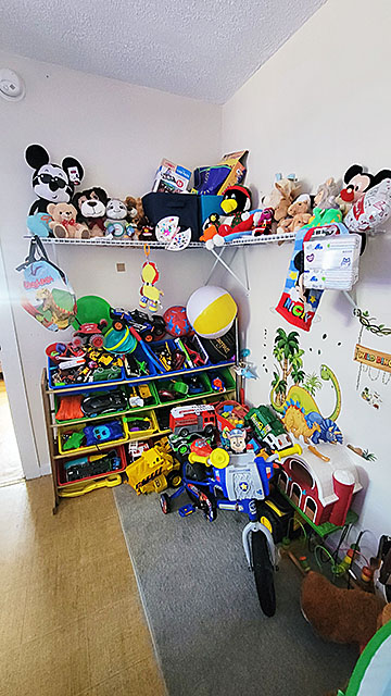 Safae says her 3-year-old son loves his room and toys.